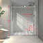Porte de douche fixe et décalée sans cadre 6076 en nickel brossé 6076, grandes poulies en acier inoxydable 304 de 70 mm avec fonction de fermeture en douceur réglable, nettoyage facile, protection anti-déflagrante