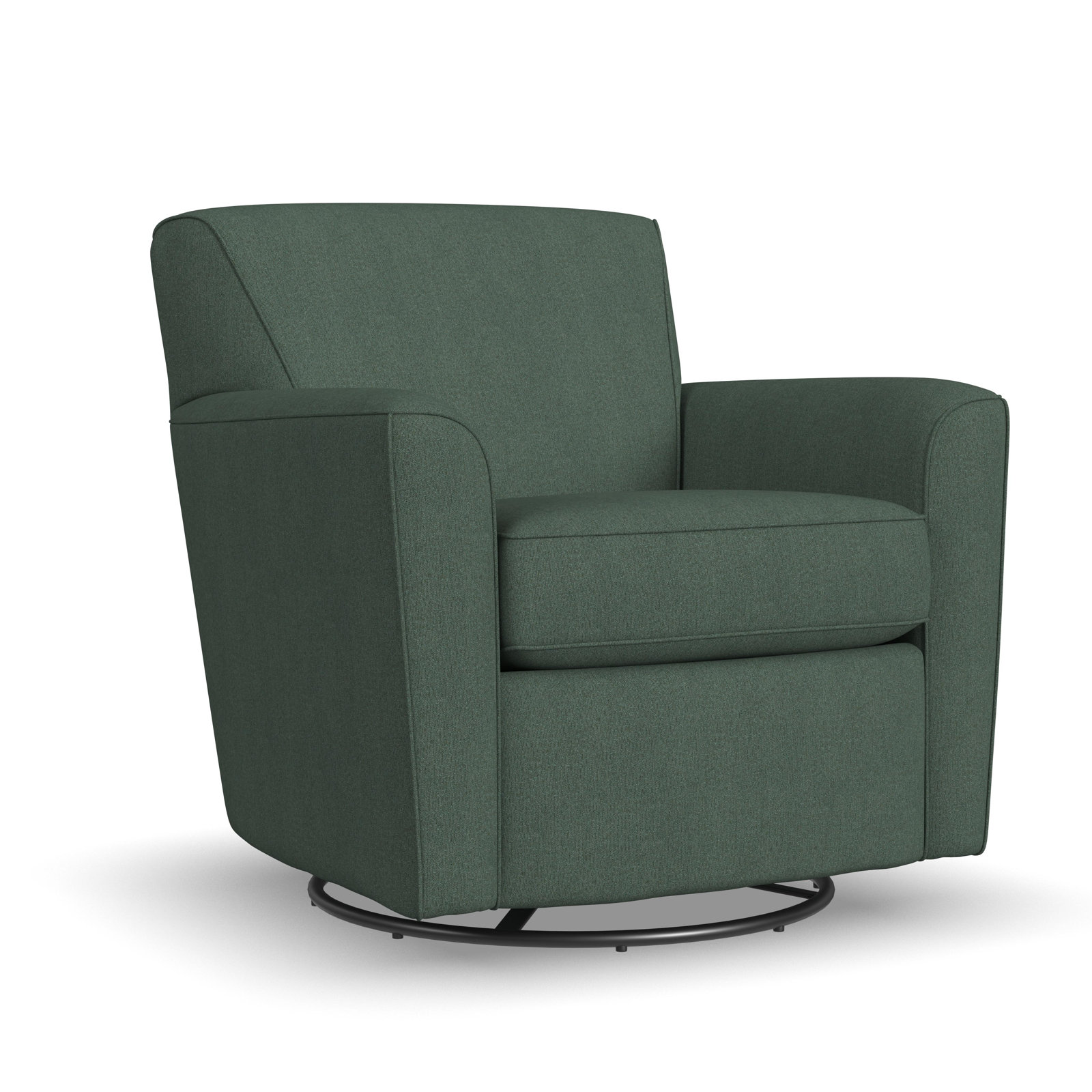 Flexsteel Monarch Swivel Armchair, Willow Green Boucle