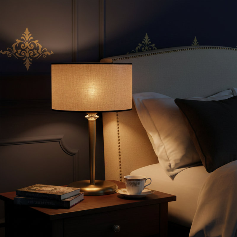 Lampe de bureau 1 lumière Calla, Doré, Beige