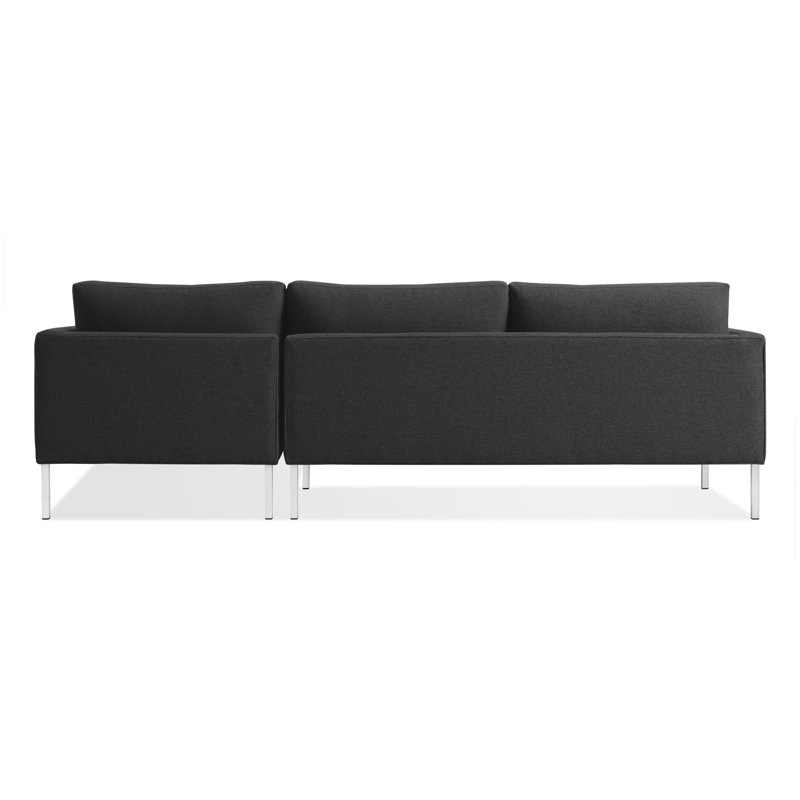 Paramount Chaise Sectional, Stainless Steel, Sanford Ceramic Crossweave, Right Hand Facing