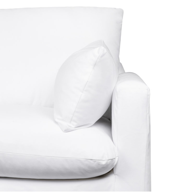 Luna Slipcovered Queen Sleeper Sofa, Classic Bleach White Twill