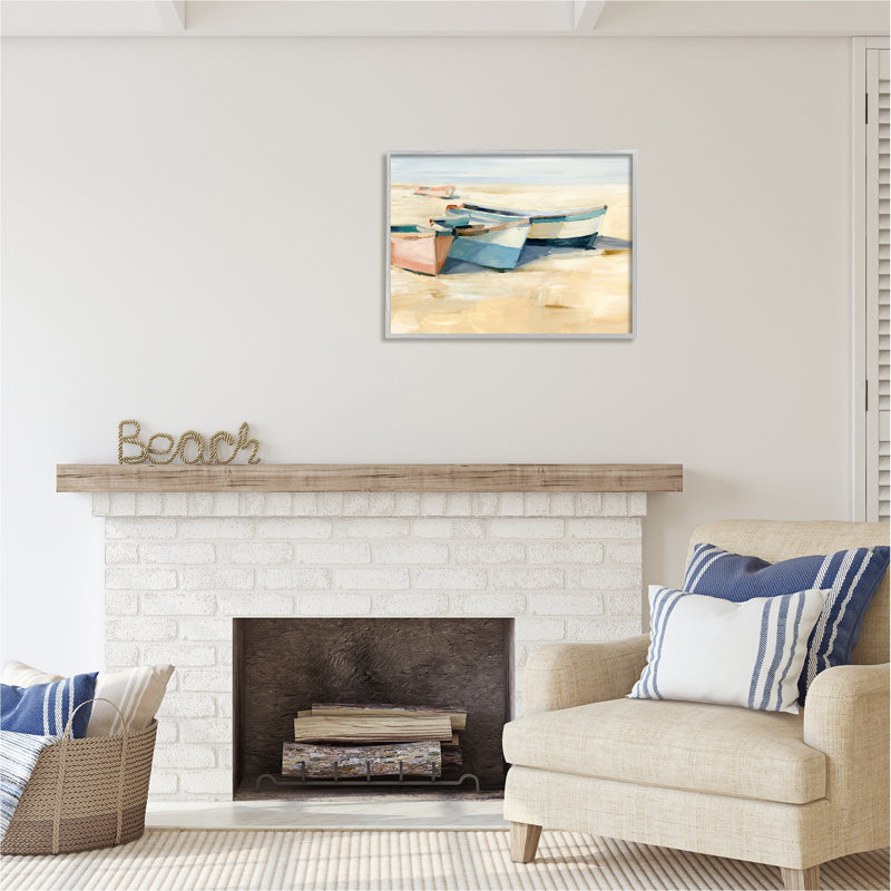 Peinture de bateaux amarrés par Ethan Harper, Estampe numérique Farmhouse, H 24 po x l 30 po x P 1,5 po