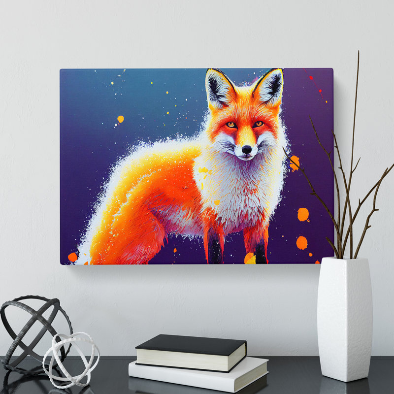 Painted Fox Vol.3 Abstract - Wrapped Canvas, 50cm H x 76cm W x 3cm D