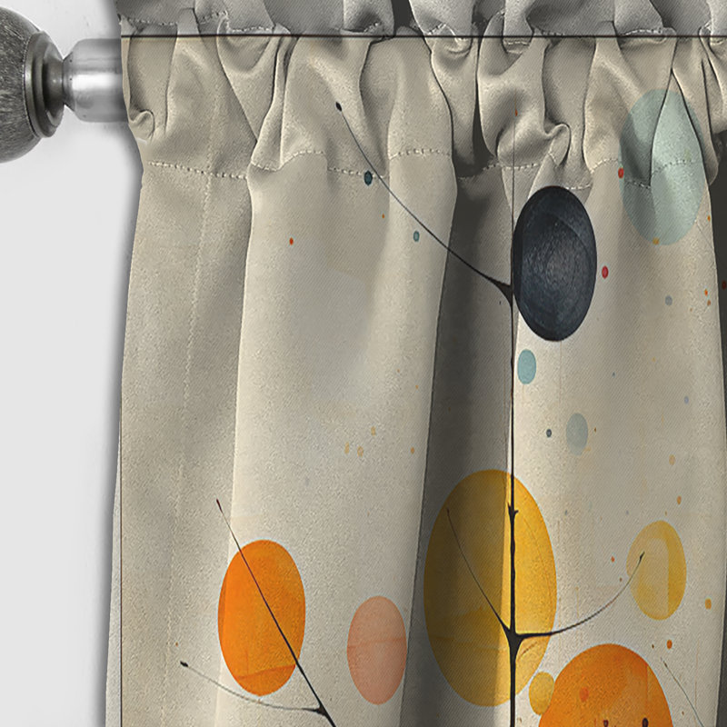 Beige Mid Century Minimalist Masterpiece - Minimalism Blackout Abstract Curtain - 1 Panel, 52" W x 84" L