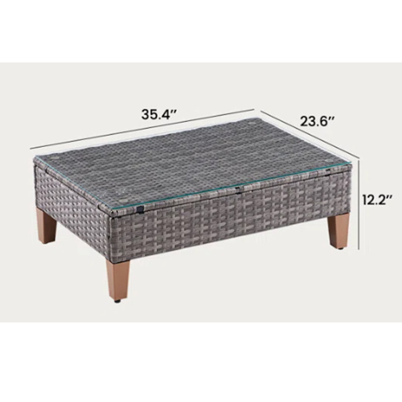 Table basse de patio en osier
