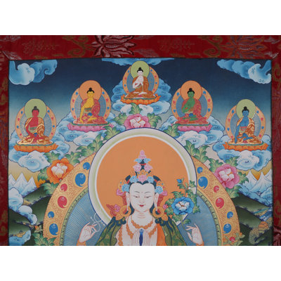 Kharchari (With Brocade Thangka) | Pure 24 Carat Gold With Acrylic Paint