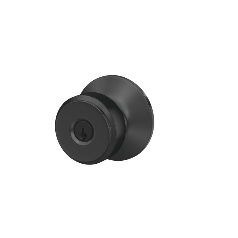 Bowery Keyed Entry Knob, Matte Black