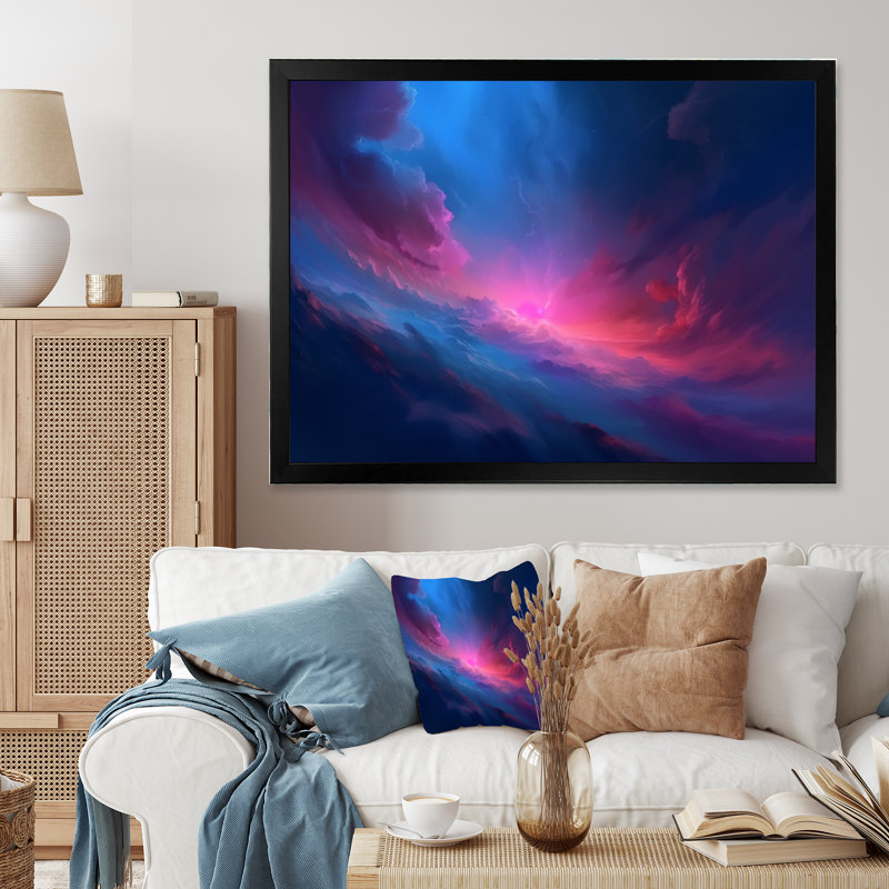 Dramatic Sky " Dramatic Sky ", Black Picture Framed, 12" H x 20" W x 1" D