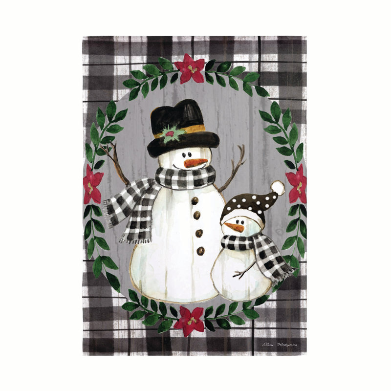 Drapeau de jardin campagne bonhommes de neige moiré