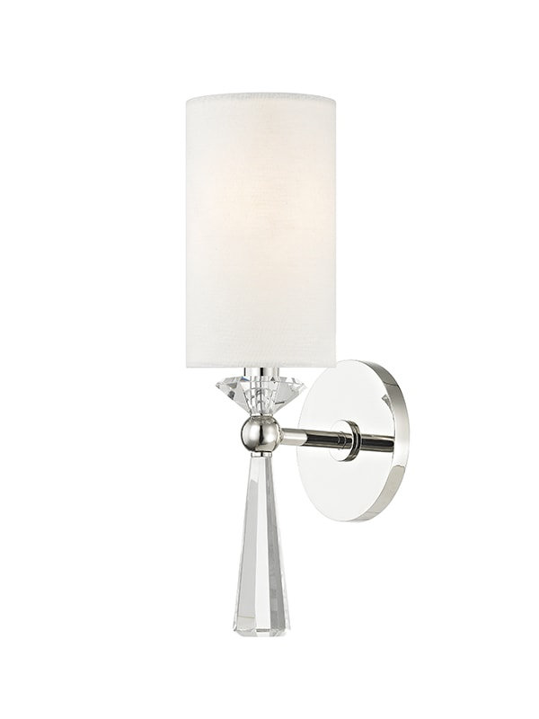 Birch 1-Light Candle Wall Light, Polished Nickel