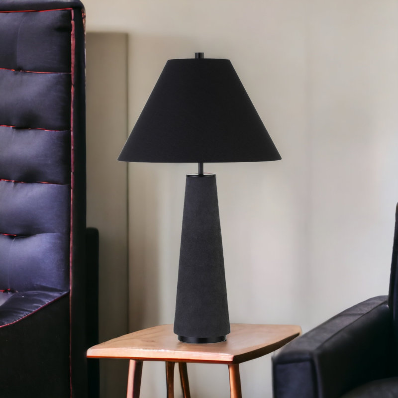 Lampe de table en céramique Alexy, Noir mat