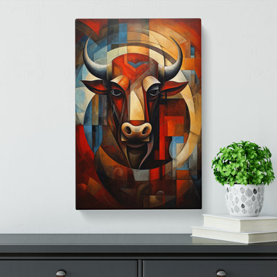 Taurus Zodiac Cubism - Art Prints - Wrapped Canvas