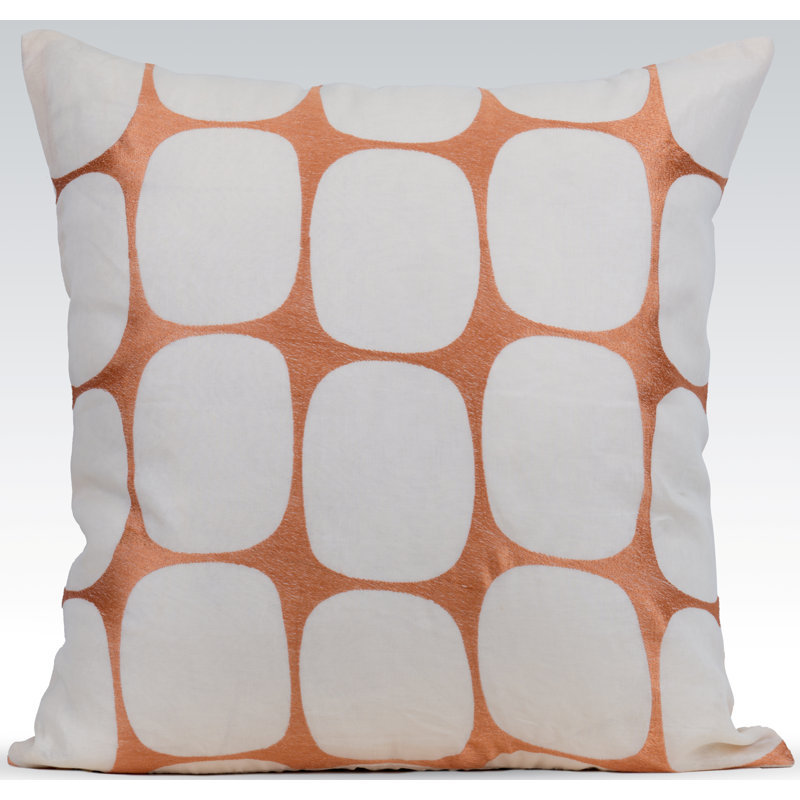 Tarn Embroidered Feather Reversible Throw Pillow, Seedpearl