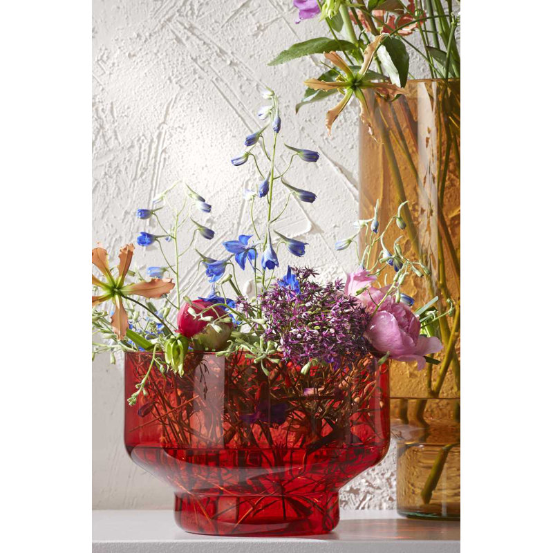 Almagul Glass Table Vase, Red