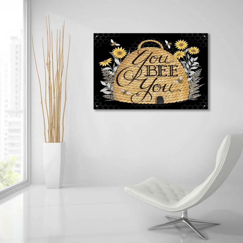 'You Bee You' by Deb Strain, Acrylic Glass Wall Art, 36" W x 24" H