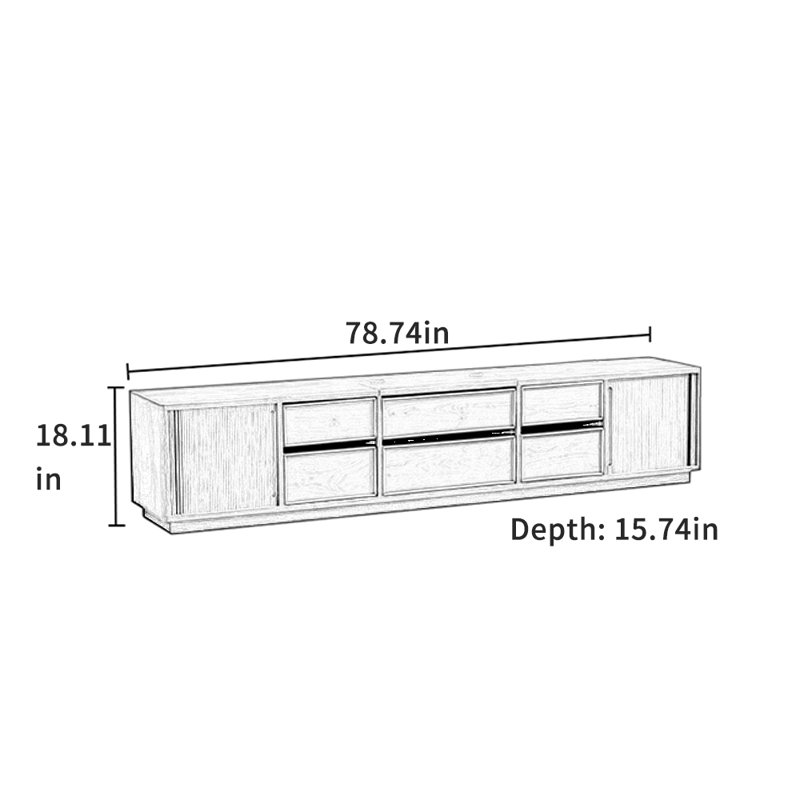 Meuble télé Cherry, L 78,74 po