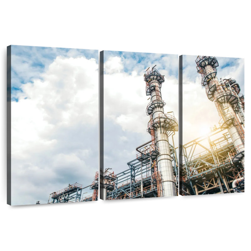 Raffinerie de pétrole, H 48 po x l 74 po