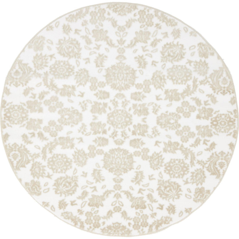 Dayah Floral Indoor Rug, Round 5'