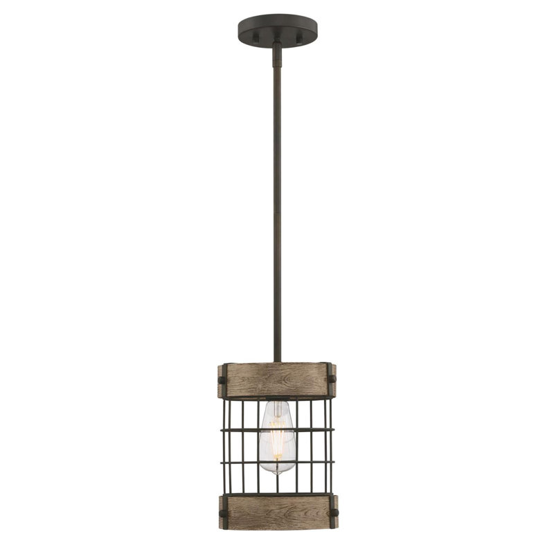 1 - Light Pendant, Vintage Pine , Bronze