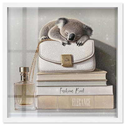 Koala sur les livres de mode, Shadowbox Print, Art Art Prints par Art Remedy