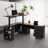 63'' L-Shaped Electric Standing Desk With Drawers, Adjustable Height Workstation With Storage Shelves And Cabinet, Sit-Stand Home Office Corner Desk-1936688957
