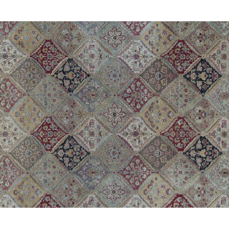 Tapis multicolore et rouge noué à la main de haute qualité
