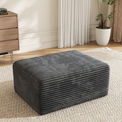 Repose-pieds en velours côtelé à compression de 39 po sans assemblage requis