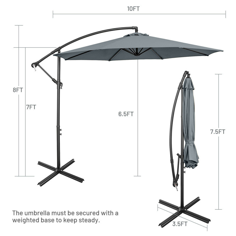 Parasol de plage 120 po Linnett, Grey
