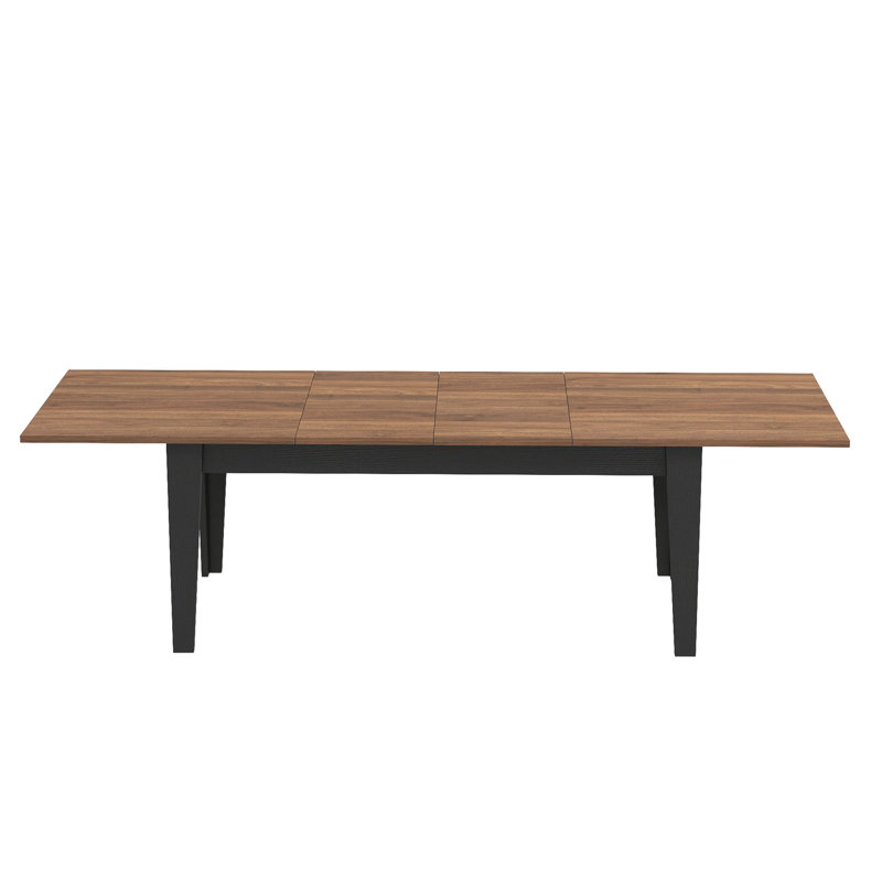 Table de salle à manger, grande table de cuisine extensible de 106,3 po, Noir