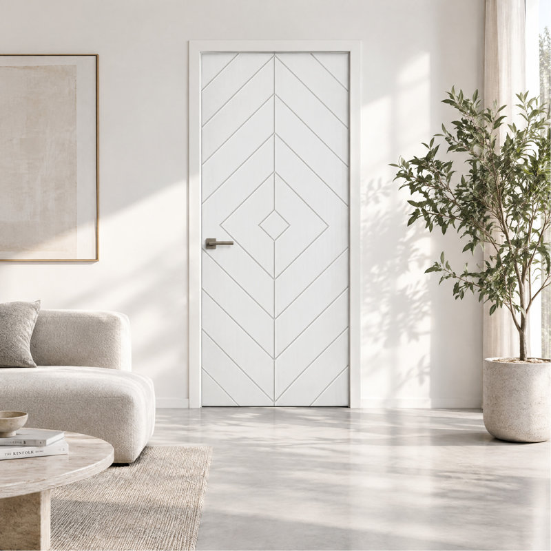 Dalle de porte intérieure en panneau de fibres à densité moyenne composite 42 po x 96 po, 42" X 96", White