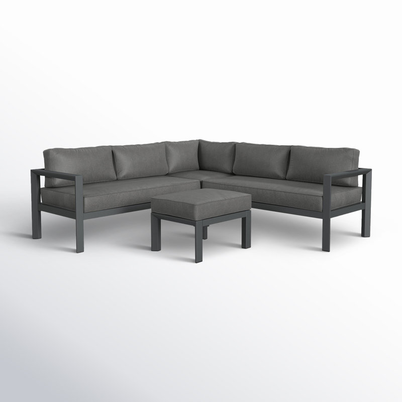 Greyson Metal 5 - Person Sectional with Ottoman