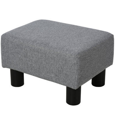 Ottoman Foot Rest, Small Foot Stool With Linen Fabric Upholstery And Legs, Cube Ottoman  ,