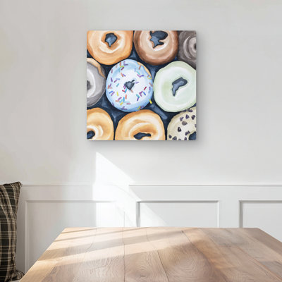 Watercolor Doughnuts with Icing - Metal Print Home Decor