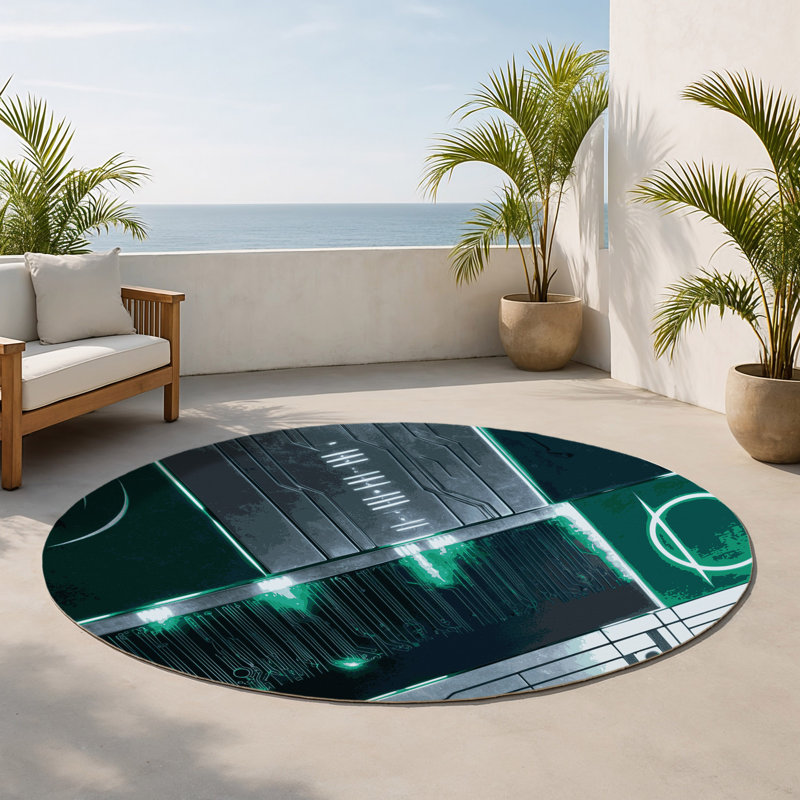 Tapis intérieur et extérieur Solar Echo, Rond 5 pi