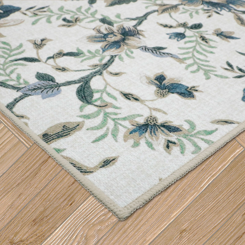 Laura Ashley Edita's Garden Machine Washable Imagine Printed Chenille Rugs 1-Piece, Runner 2'2" x 6'