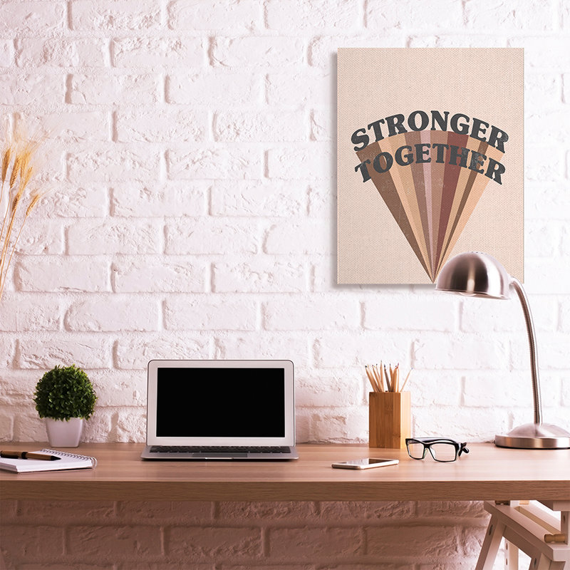 «Stronger Together Diversity Expression Skin Tone Rainbow» par Daphne Polselli - impression d'art graphique, Toile tendue