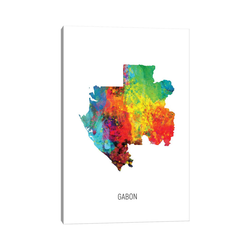 MTO2966-Gabon Map, H 12 po x l 8 po x P 0,75 po