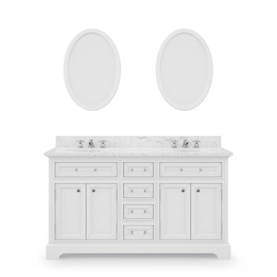 Derby 60" Double Sink Bathroom Vanity Set with Mirror
