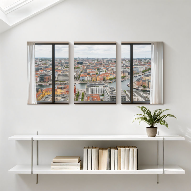 «Scenic & Cityscapes», ensemble de 3 impressions sur toile, H 18 po x l 36 po
