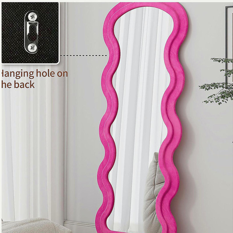 Miroir de plancher Flannel, Rose