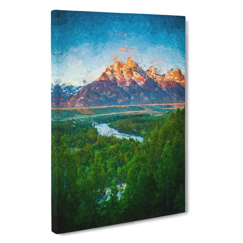 Teton Mountain Range - Wrapped Canvas Painting, 76cm H x 50cm W x 3cm D