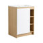 Meuble-lavabo autoportant de 24 po avec lavabo en céramique à rebord mince