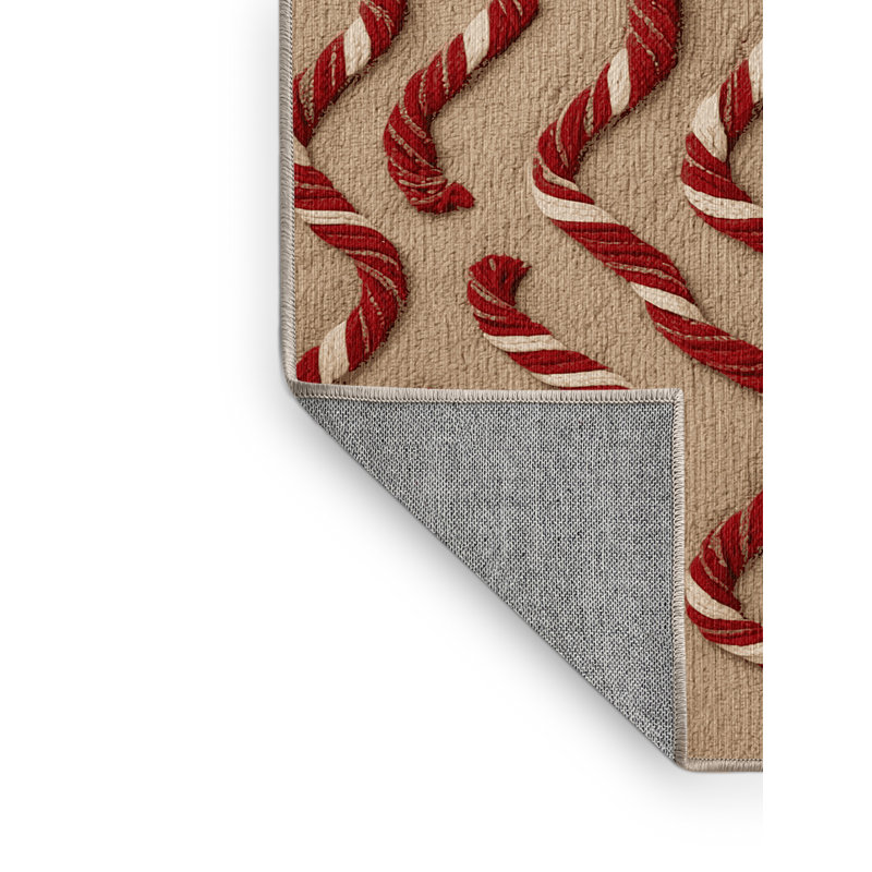  Tapis lavable à motif de cannes de bonbon, Tapis de couloir 2 pi x 4 pi