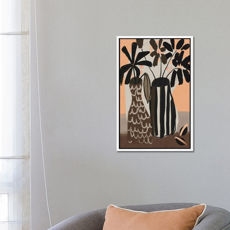 Still Life With Vases by Treechild - Floater Frame Gallery-Wrapped Canvas Giclée on Canvas, White, 66.04 cm H x 45.72 cm W