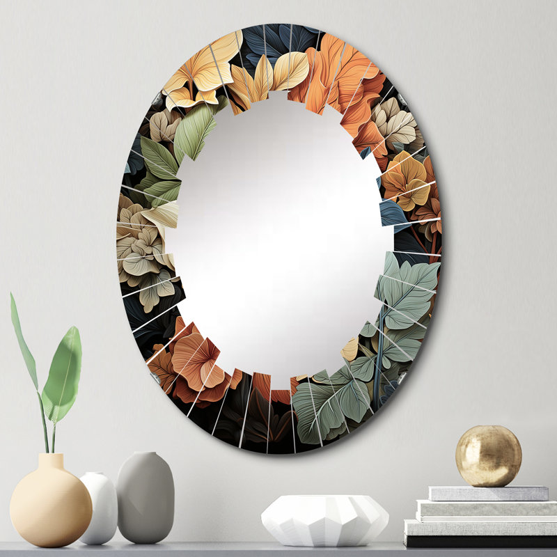 Loyers - Miroir mural floral ovale, 30 po x 20 po