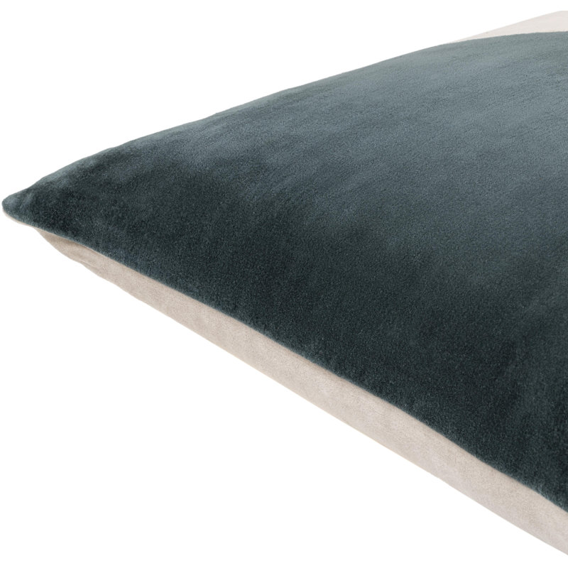 Coussin en coton Denny Edgar, Duvet, H 22 po x l 22 po, Sauge