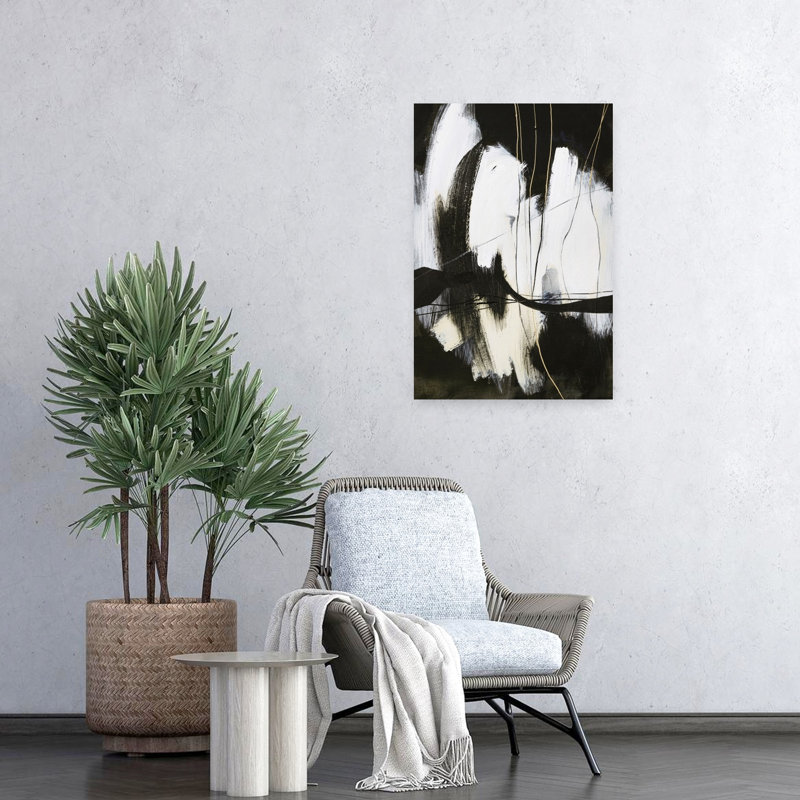 Art contemporain abstrait derrière les lignes, H 24 po x l 16 po