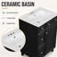 Meuble-lavabo de style moderne 24 po avec lavabo en céramique, 2 tiroirs, 1 porte-163209915