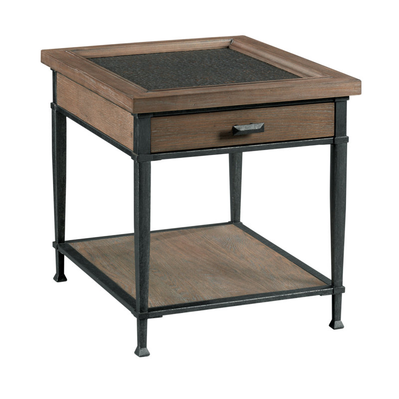 Table de bout avec rangement Safran Steel