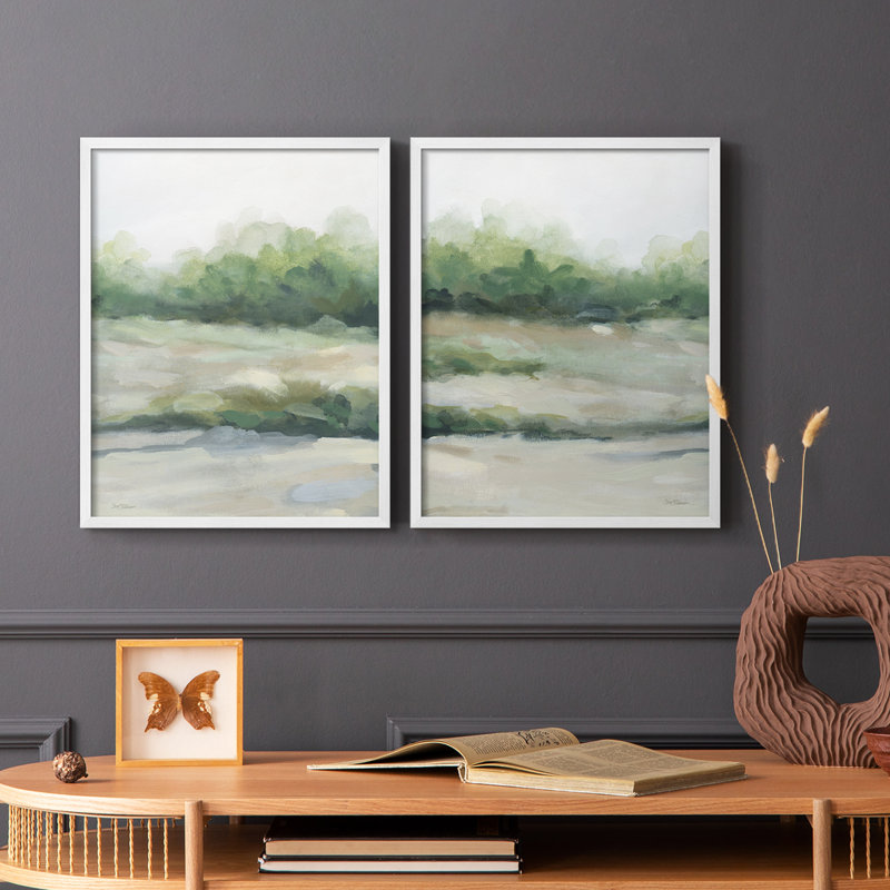 «Faded Morning I», reproduction encadrée de qualité supérieure - prête à être accrochée - aucun clou requis - aucun clou requis